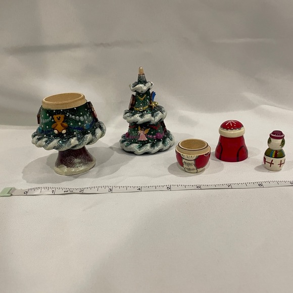 vintage Russian nesting Christmas tree is hand-painted and signed by artist Poli - Picture 4 of 11
